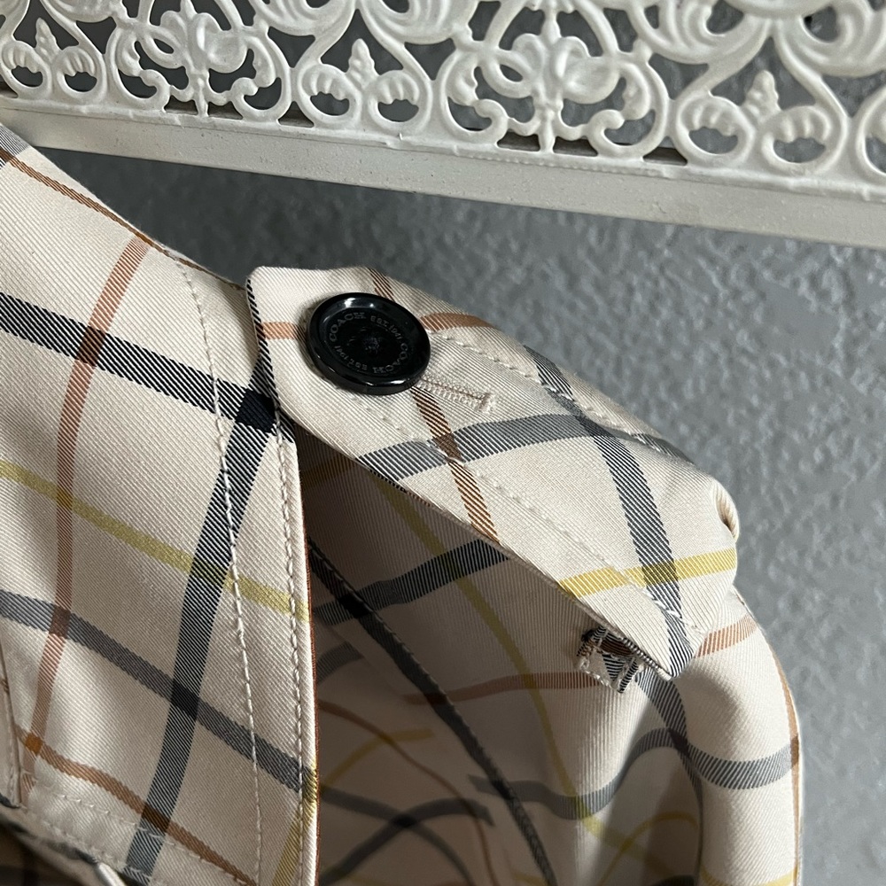 Coach Tattersall double breasted plaid trench coat - Picture 8 of 14